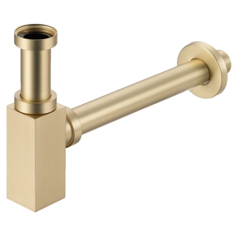 Syfon umywalkowy mosiężny kwadratowy Brushed Gold Syfon umywalkowy mosiężny kwadratowy Brushed Gold