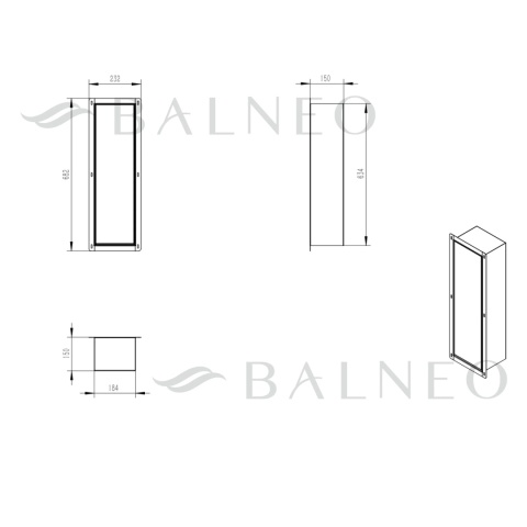 WALL-BOX BRUSH "L" LEWY - WHITE GLASS 68,2 x 23,2 x 15 cm WALL-BOX BRUSH "L" LEWY - WHITE GLASS 68,2 x 23,2 x 15 cm