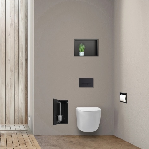 WALL-BOX BRUSH "S" LEWY - BLACK GLASS 53,2 x 23,2 x 15 cm WALL-BOX BRUSH "S" LEWY - BLACK GLASS 53,2 x 23,2 x 15 cm