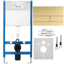 STELAŻ PODT WC K011A-Q + PRZYCISK T BRUSH GOLD