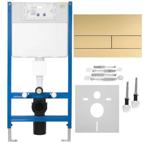 STELAŻ PODT WC K011A-Q + PRZYCISK T BRUSH GOLD STELAŻ PODT WC K011A-Q + PRZYCISK T BRUSH GOLD