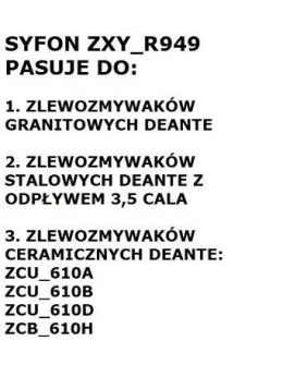 Syfon do zlewozmywaka granitowego 1-komorowego - Space-Saver