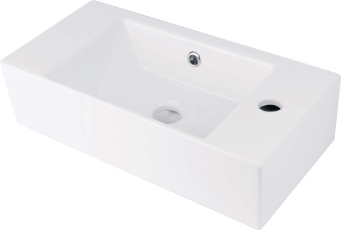 Umywalka ceramiczna nablatowa/ścienna z miejscem na baterię - prawa
