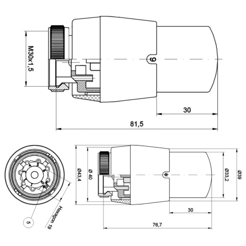 Zestaw termostatyczny VISION GZ 1/2'' ze złączkami do PEX 16x2 Vario Term Zestaw termostatyczny VISION GZ 1/2'' ze złączkami do PEX 16x2 Vario Term