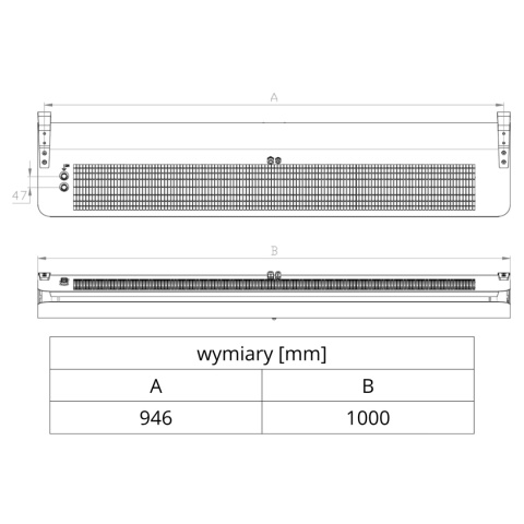 Kurtyna powietrzna bez wymiennika ciepła Slim N-100 RAL8011 Flowair Kurtyna powietrzna bez wymiennika ciepła Slim N-100 RAL8011 Flowair