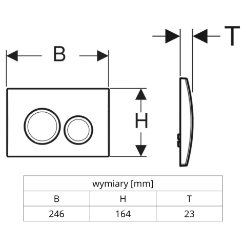 Przycisk uruchamiający Geberit Delta20 do spłukiwania dwudzielnego