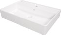 Umywalka ceramiczna nablatowa/ścienna z miejscem na baterię - 61x41 cm