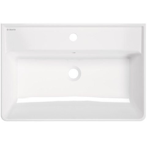 Umywalka ceramiczna nablatowa/ścienna z miejscem na baterię - 61x41 cm