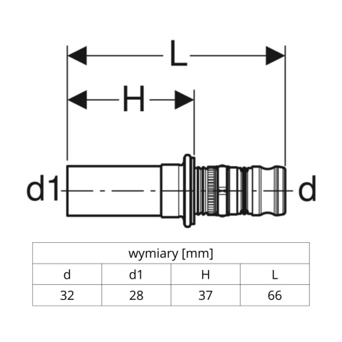 Złączka przejściowa Geberit Mepla do Geberit Mapress 28/32x3 Złączka przejściowa Geberit Mepla do Geberit Mapress 28/32x3