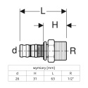 Złączka przejściowa Geberit Mepla do Geberit Mapress GZ 26x1/2''