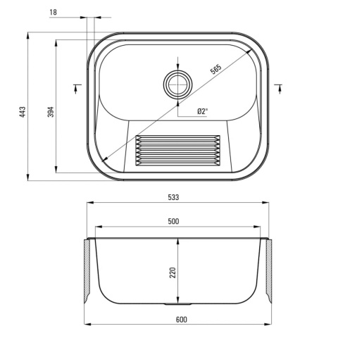 Zlewozmywak gospodarczy 1-komorowy wpuszczany lub mocowany do ściany DEANTE Zlewozmywak gospodarczy 1-komorowy wpuszczany lub mocowany do ściany DEANTE