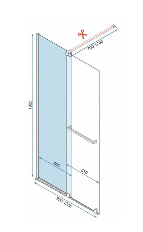 ŚCIANKA PRYSZNICOWA CORTIS CHROM 120