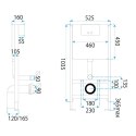 STELAŻ PODT WC K011A-Q + PRZYCISK T BLACK GLASS
