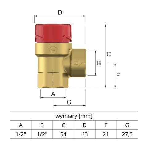 Zawór bezpieczeństwa Flopress 1/2'' 3,0 bar FLAMCO Zawór bezpieczeństwa Flopress 1/2'' 3,0 bar FLAMCO
