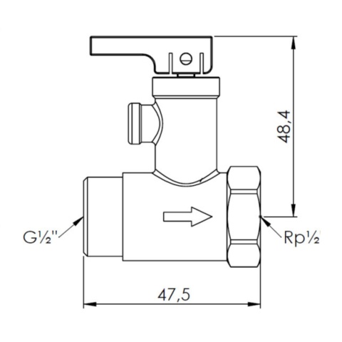 Zawór bezpieczeństwa do podgrzewacza C.W.U. AF4 1/2'' 6,7 bar AFRISO