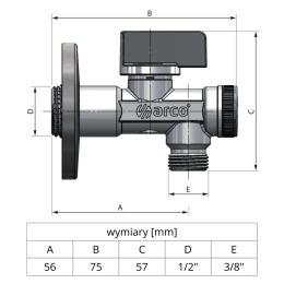 Zawór kątowy antykamienny ARCO A80 1/2''x3/8'' GZ