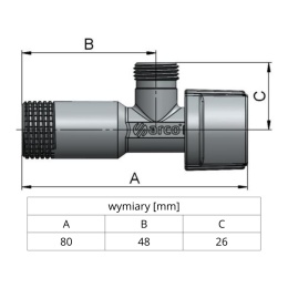 Zawór kątowy antykamienny ARCO A80 1/2''x1/2'' GZ