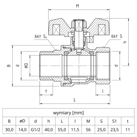 Zawór kulowy Perfekt System PHA-004 PN30 1/2'' (DN15) PERFEXIM Zawór kulowy Perfekt System PHA-004 PN30 1/2'' (DN15) PERFEXIM