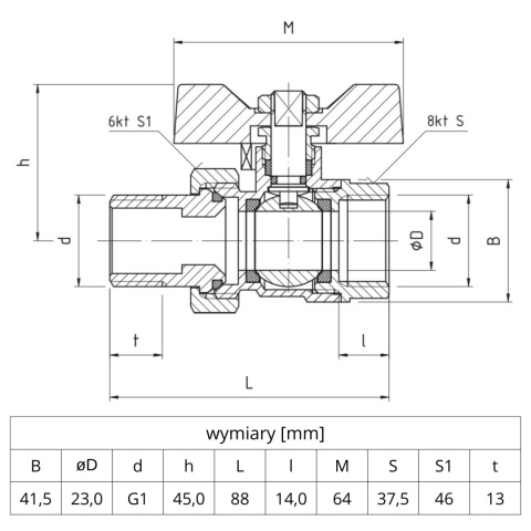 Zawór kulowy Perfekt System PHA-005 PN30 1'' (DN25) PERFEXIM Zawór kulowy Perfekt System PHA-005 PN30 1'' (DN25) PERFEXIM