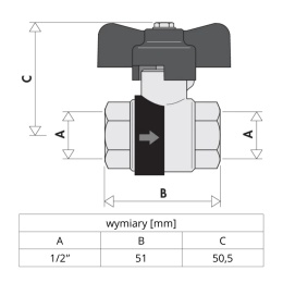 Zawór kulowy, zwrotny BALLSTOP CALEFFI 1/2''