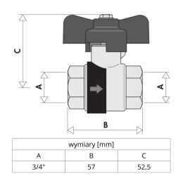Zawór kulowy, zwrotny BALLSTOP CALEFFI 3/4''