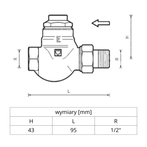 Zawór powrotny, prosty 1/2'' RL-1 HERZ Zawór powrotny, prosty 1/2'' RL-1 HERZ