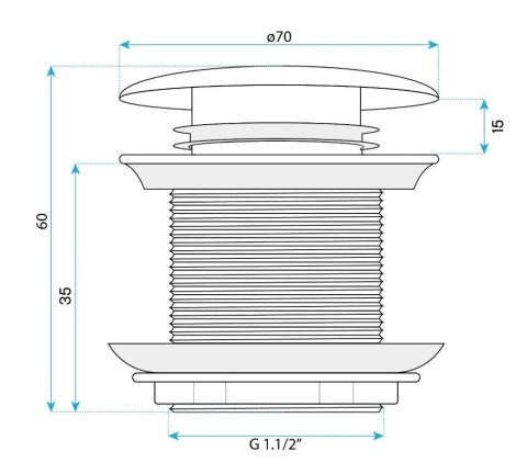 KOREK UNIWERSALNY DO WANNY ZŁOTY SZCZOTKOWANY