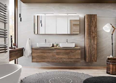 Szafka z lustrem 80cm SANTA FE OAK