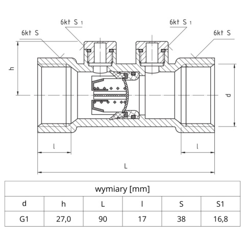 Zawór antyskażeniowy 1'' (DN25) EA PHA-013 PERFEXIM Zawór antyskażeniowy 1'' (DN25) EA PHA-013 PERFEXIM