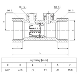 Zawór antyskażeniowy 3/4'' (DN20) EA PHA-013 PERFEXIM