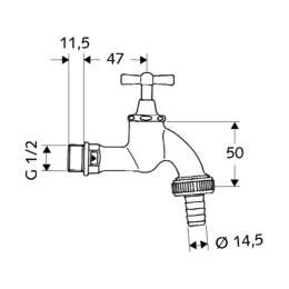 Zawór czerpalny ścienny SCHELL 1/2'' (DN15)
