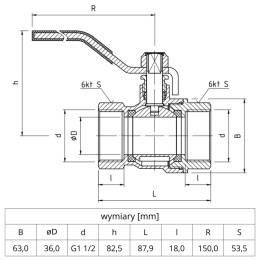 Zawór kulowy Perfekt System PHA-001 PN30 1 1/2'' (DN40) PERFEXIM
