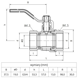 Zawór kulowy Perfekt System PHA-001 PN30 3/4'' (DN20) PERFEXIM