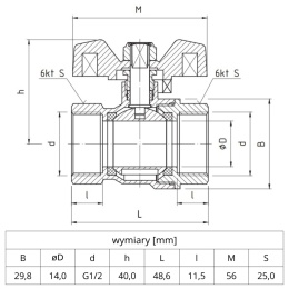 Zawór kulowy Perfekt System PHA-002 PN30 1/2'' (DN15) PERFEXIM