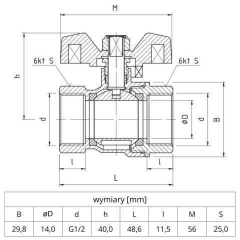 Zawór kulowy Perfekt System PHA-002 PN30 1/2'' (DN15) PERFEXIM Zawór kulowy Perfekt System PHA-002 PN30 1/2'' (DN15) PERFEXIM