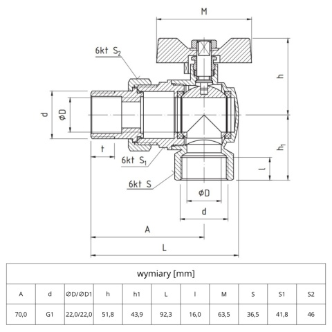 Zawór kulowy kątowy Perfekt System PHA-010 PN30 1'' (DN25) PERFEXIM Zawór kulowy kątowy Perfekt System PHA-010 PN30 1'' (DN25) PERFEXIM