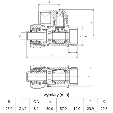 Zawór kulowy z dławikiem Perfekt System PHA-019D PN16 1/2'' (DN15) PERFEXIM Zawór kulowy z dławikiem Perfekt System PHA-019D PN16 1/2'' (DN15) PERFEXIM