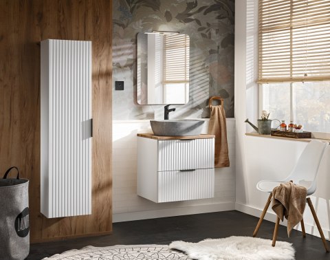 Szafka pod umywalkę 60cm biała ryflowana ADEL WHITE Szafka pod umywalkę 60cm biała ryflowana ADEL WHITE