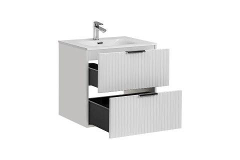 Szafka pod umywalkę 60cm biała ryflowana ADEL WHITE Szafka pod umywalkę 60cm biała ryflowana ADEL WHITE