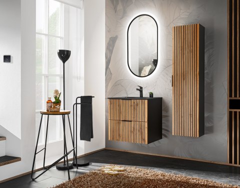 Szafka pod umywalkę XILO BLACK 60cm 2 szuflady