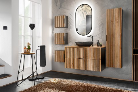 Szafka pod umywalkę XILO BLACK 80cm 2 szuflady