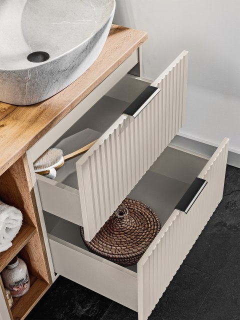 Szafka pod umywalkę 80cm kaszmir ryflowana ADEL CASHMERE Szafka pod umywalkę 80cm kaszmir ryflowana ADEL CASHMERE