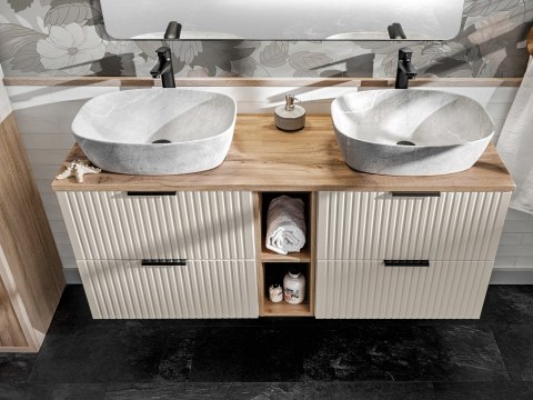 Szafka pod umywalkę 80cm kaszmir ryflowana ADEL CASHMERE Szafka pod umywalkę 80cm kaszmir ryflowana ADEL CASHMERE