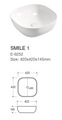 Zestaw meblowy 120cm z blatem, 2 umywalkami nablatowymi Smile i Szafką wysoką