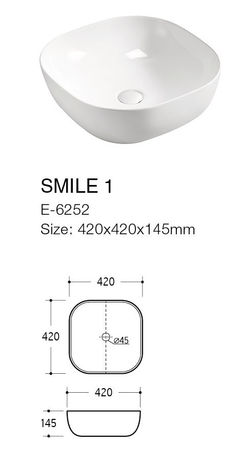 Zestaw meblowy 120cm z blatem, 2 umywalkami nablatowymi Smile i Szafką wysoką