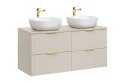 Zestaw meblowy 120cm z blatem i 2 umywalkami nablatowymi Smile