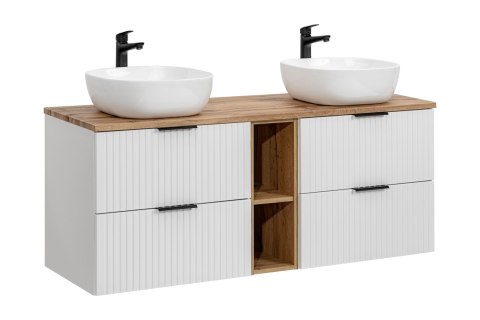 Zestaw meblowy 140cm z blatem i 2 umywalkami nablatowymi Smile