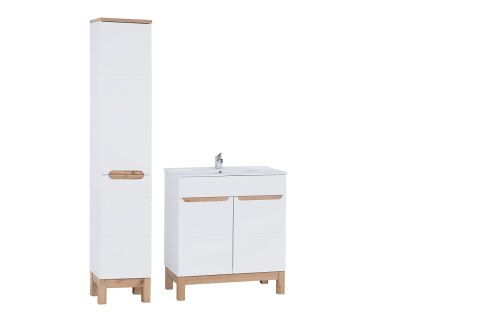 Zestaw meblowy 80cm z umywalką i szafką wysoką