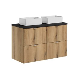 Zestaw meblowy Nova Oak, 100cm z blatem i 2 umywalkami nablatowymi Gaja