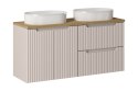 Zestaw meblowy Nova Cashmere, 120cm z blatem i 2 umywalkami nablatowymi Beyond